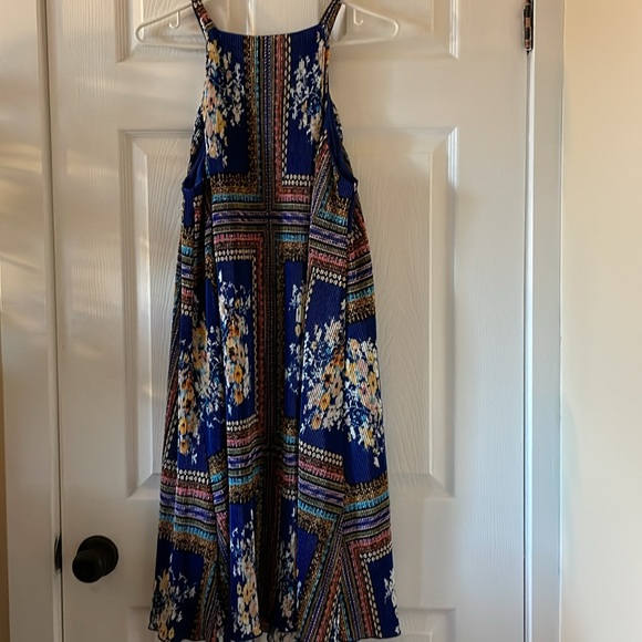 AUW plisse sundress flowy summer spring - Picture 5 of 8